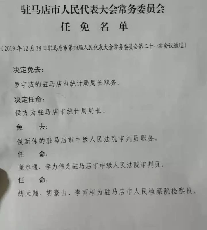 驻马店人事任免最新动态及分析
